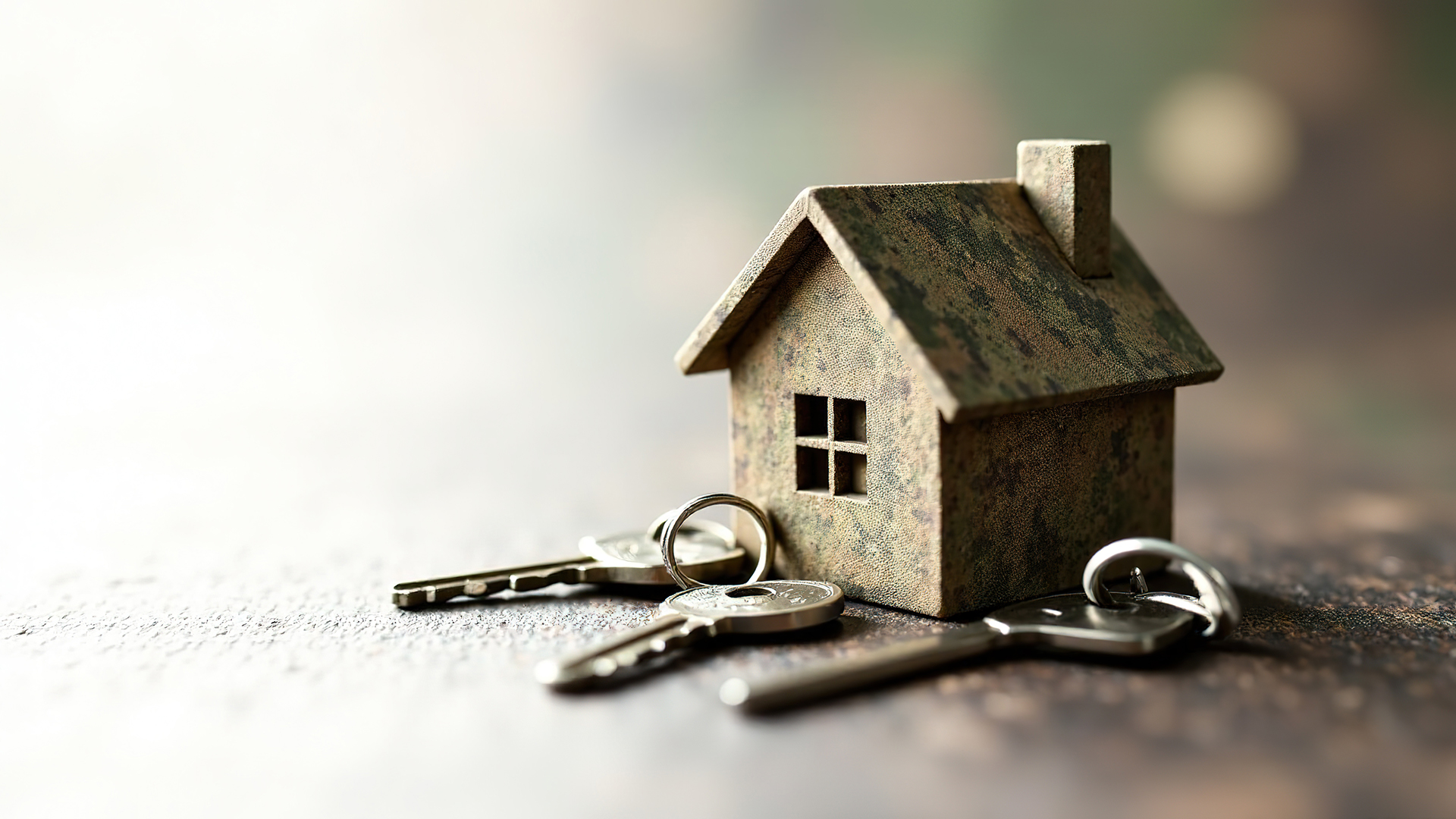 small home with set of keys